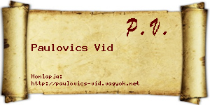 Paulovics Vid névjegykártya