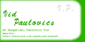 vid paulovics business card